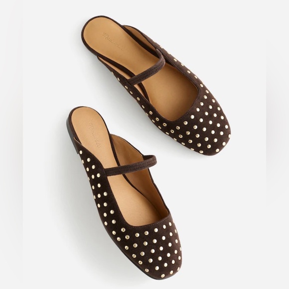 Madewell Shoes - MADEWELL 9.5 GRETA SUEDE STUD MULE IN CAROB NW208